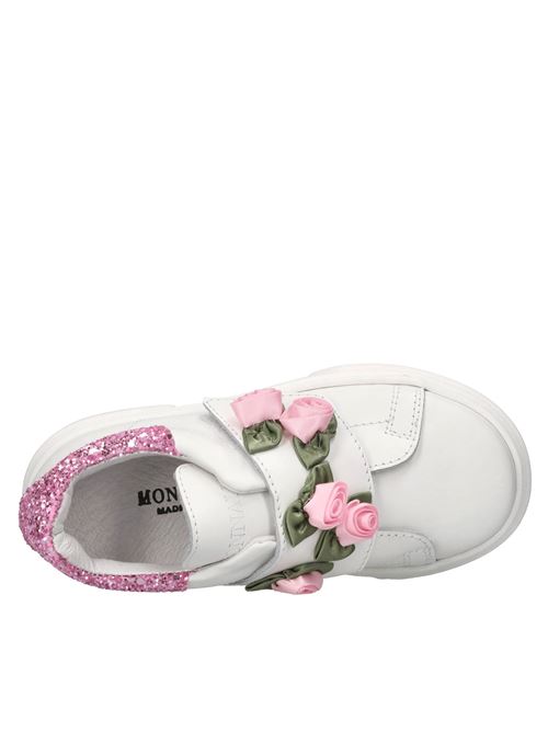 Sneakers in pelle MONNALISA | 83E003 5721 9990BIANCO-ROSA